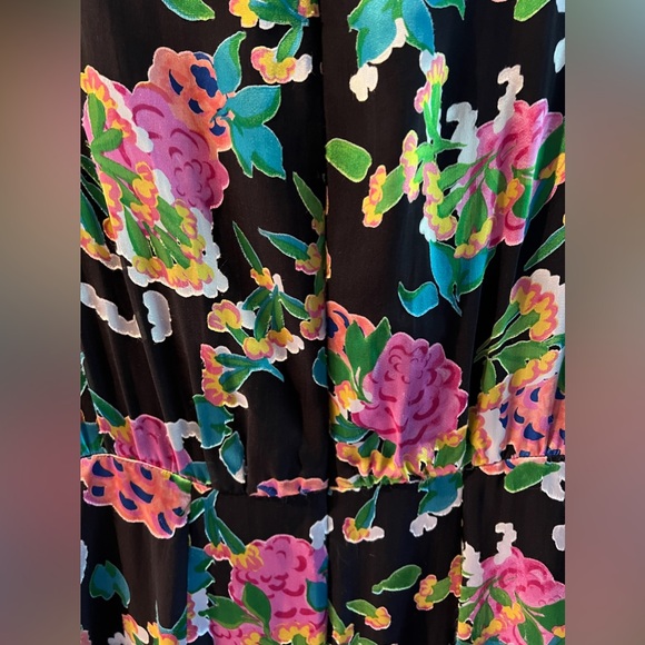 Saloni Felicia Silk Blend Mini Dress Floral Print Black Multi-Color Size… - Picture 9 of 12